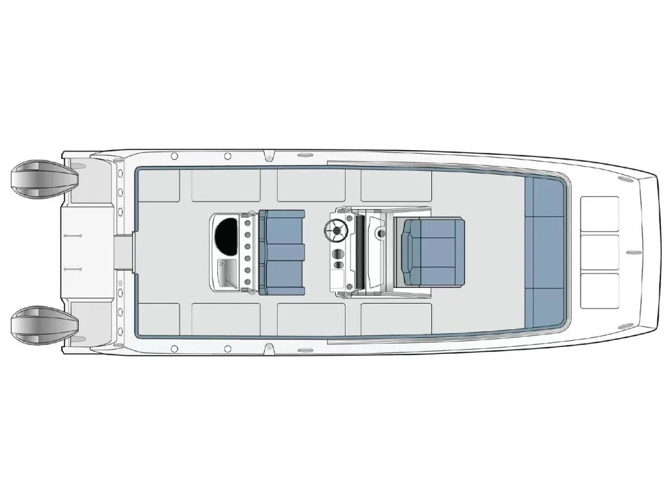 Floor plan of Eagle I, a Aquila 28 motorboat at Cannigione, Italy