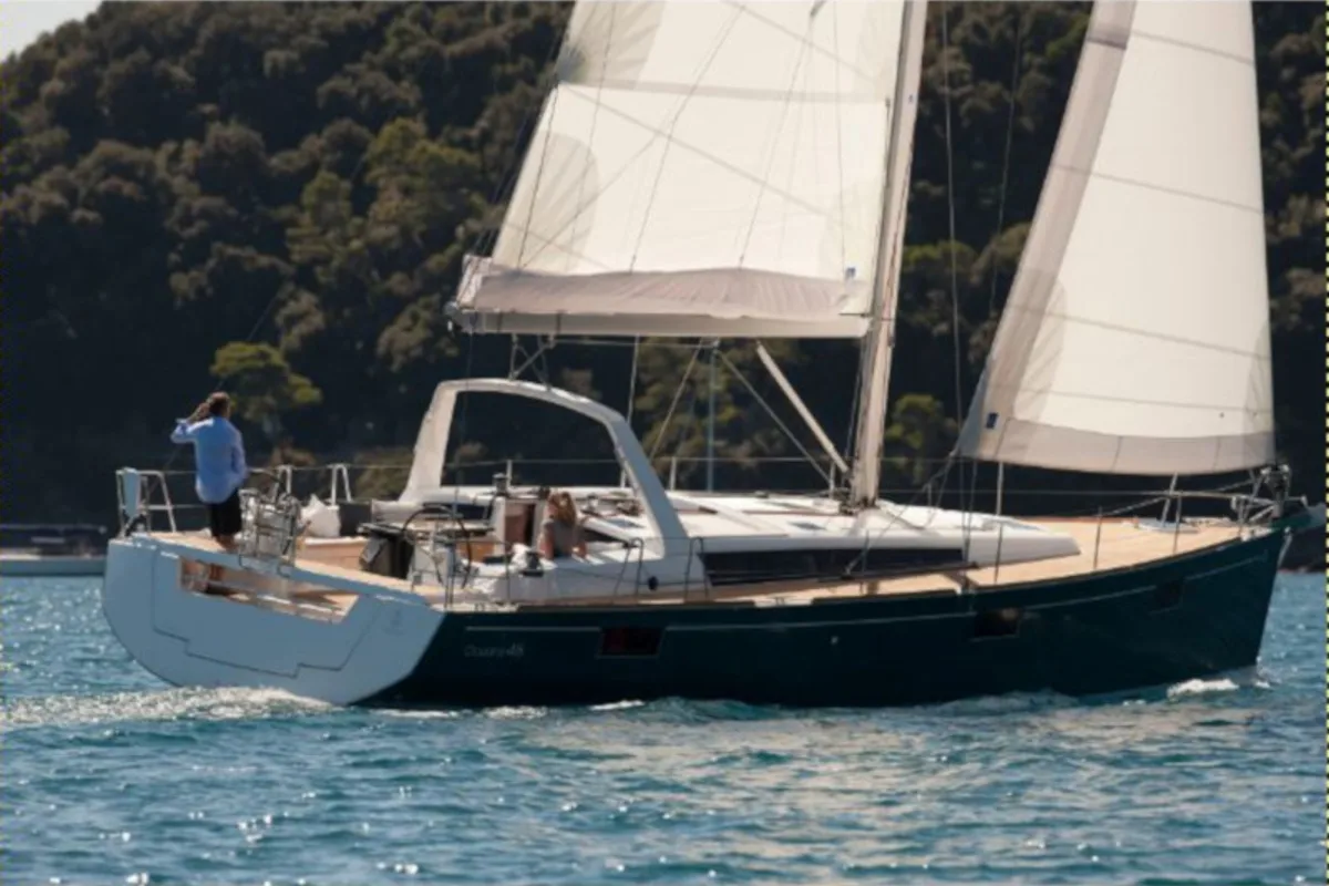 Galley of Harpia, a Beneteau Oceanis 48 sailboat at Grad Kaštela, Croatia