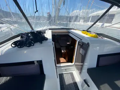 Lornia, a Jeanneau Sun Odyssey 440 sailboat at Fethiye, Turkey