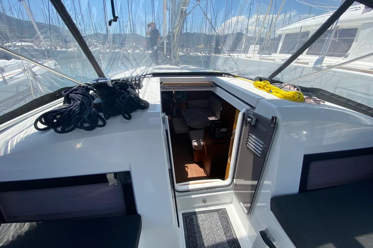 Lornia, a Jeanneau Sun Odyssey 440 sailboat at Fethiye, Turkey