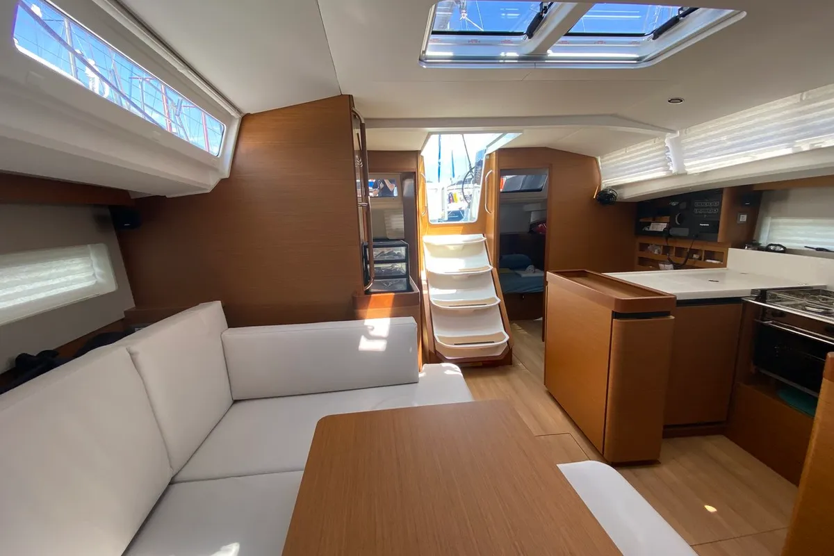 Lornia, a Jeanneau Sun Odyssey 440 sailboat at Fethiye, Turkey