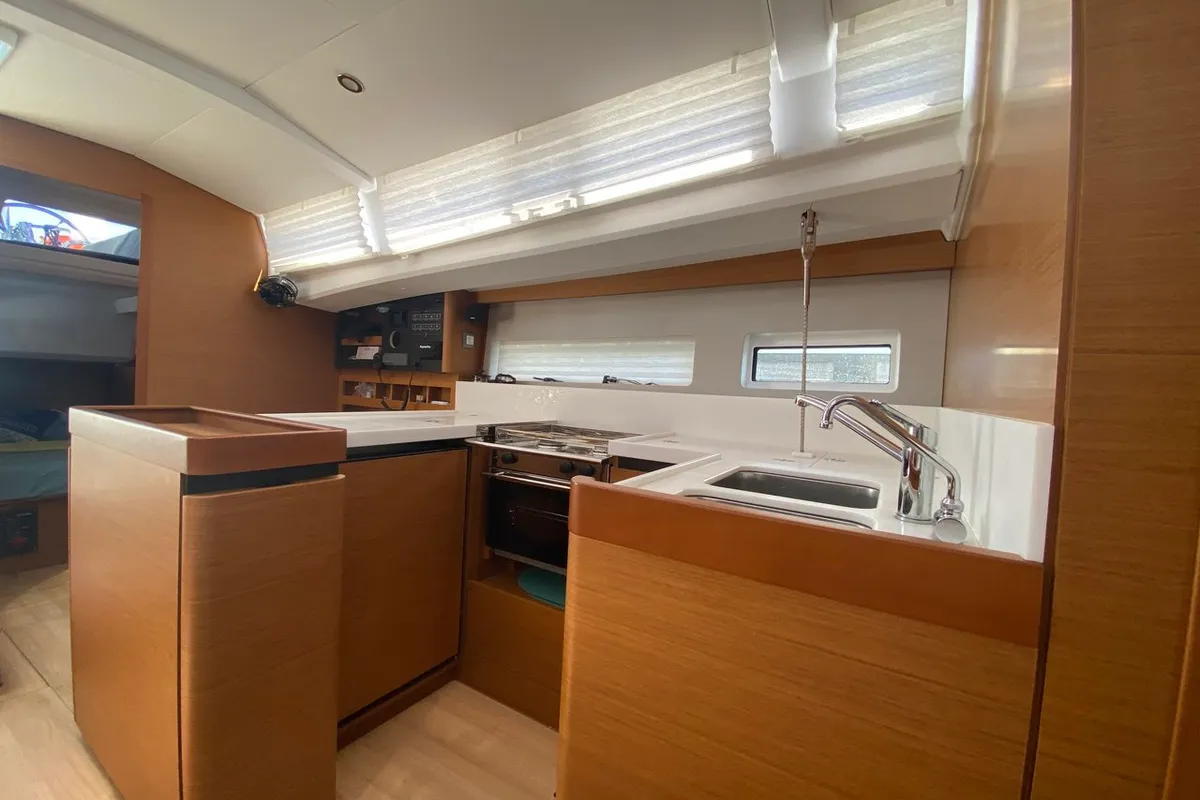Lornia, a Jeanneau Sun Odyssey 440 sailboat at Fethiye, Turkey