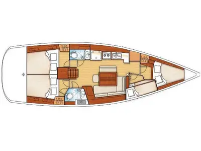 Floor plan of Konstantinos, a Beneteau Oceanis 43 sailboat at Volos Municipality, Greece