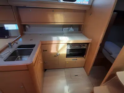 Galley of Hedone, a Dufour 412 GL sailboat at Tonnarella, Italy