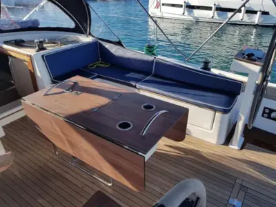 Deck of Marietta, a D&D Kufner 54 sailboat at Punat, Croatia