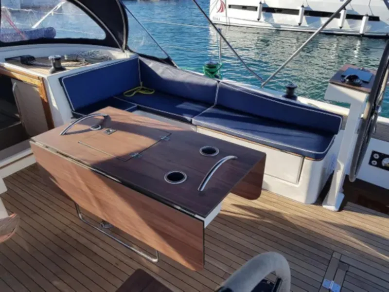 Deck of Marietta, a D&D Kufner 54 sailboat at Punat, Croatia