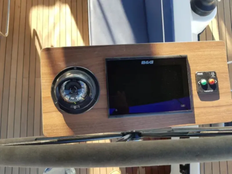 Cockpit of Marietta, a D&D Kufner 54 sailboat at Punat, Croatia