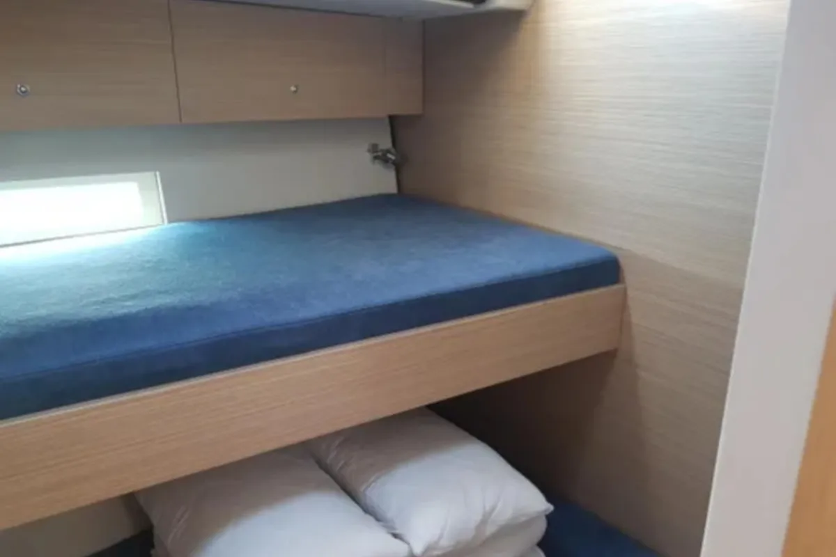Cabin on Marietta, a D&D Kufner 54 sailboat at Punat, Croatia