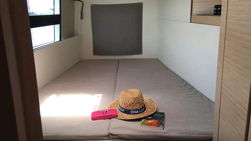 Cabin on Hygge, a Nautitech 40 Open catamaran at Llucmajor, Spain