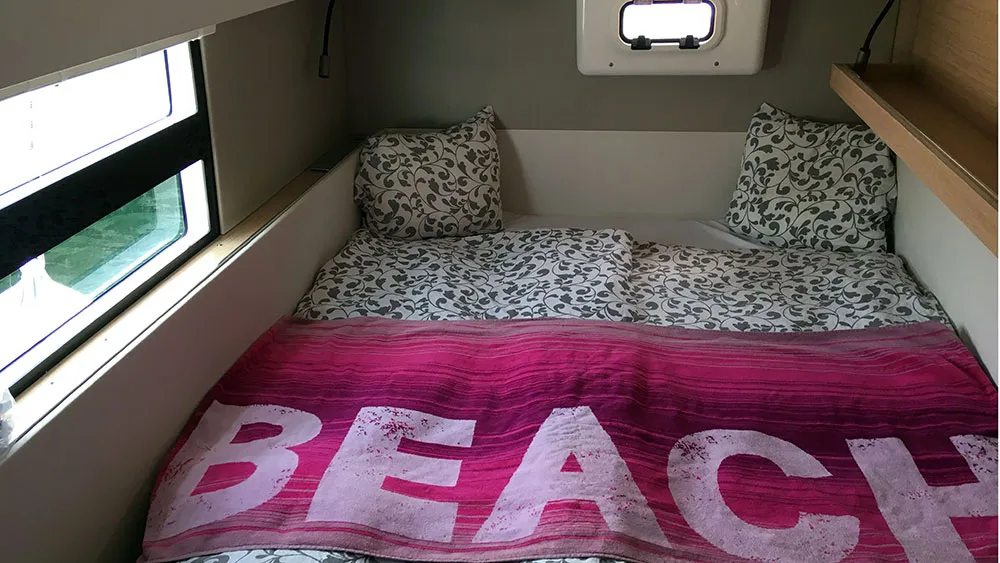 Cabin on Hygge, a Nautitech 40 Open catamaran at Llucmajor, Spain