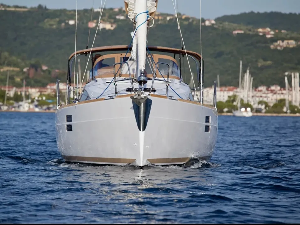 Exterior view of Aurora, a Elan Impression 35 sailboat at Pula, Croatia