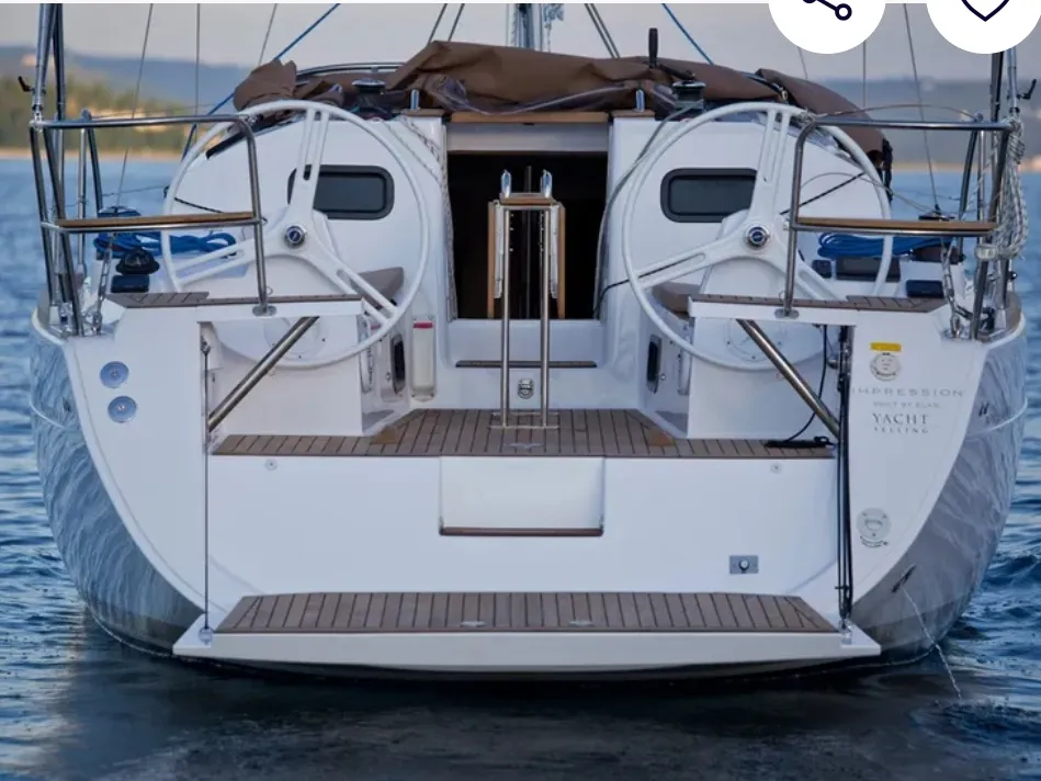 Exterior view of Aurora, a Elan Impression 35 sailboat at Pula, Croatia