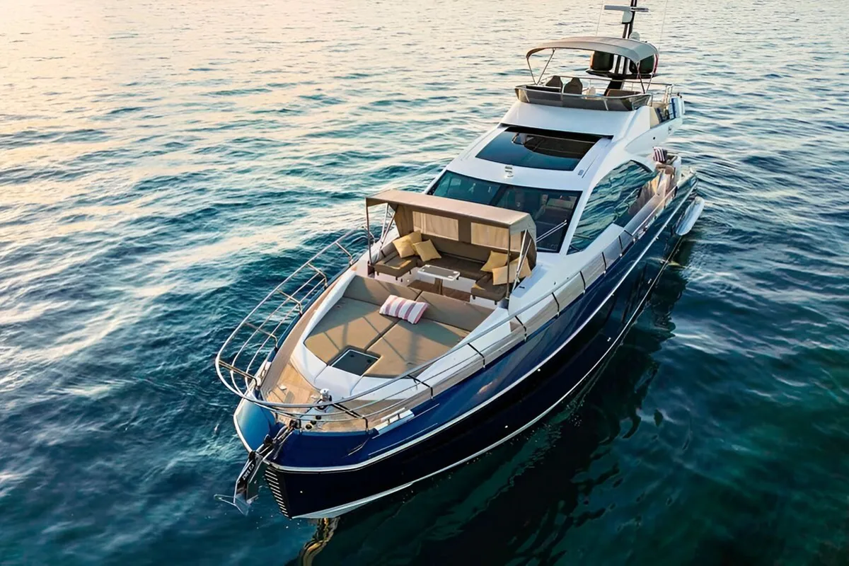 Exterior view of Mudita, a Azimut S7 motor yacht at Podstrana - Miljevac, Croatia