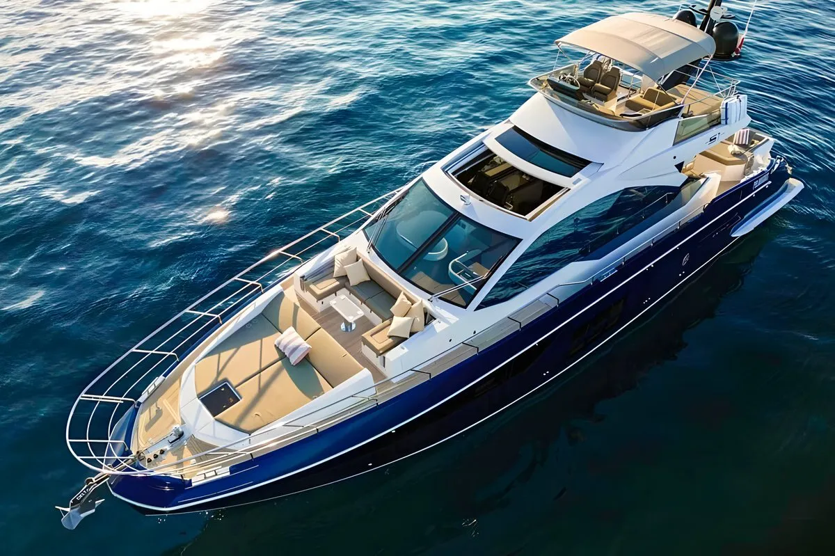 Exterior view of Mudita, a Azimut S7 motor yacht at Podstrana - Miljevac, Croatia