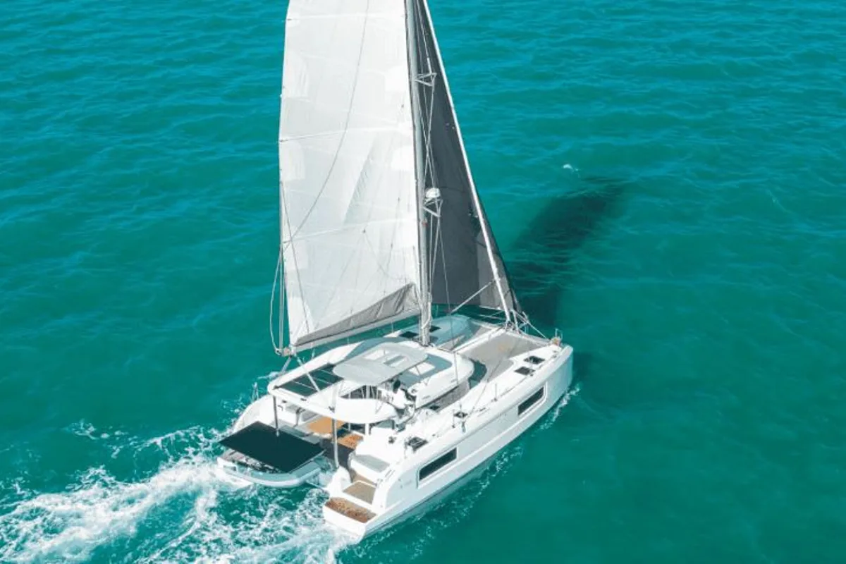 SPIEGL, a Lagoon 38 catamaran at Athens, Greece
