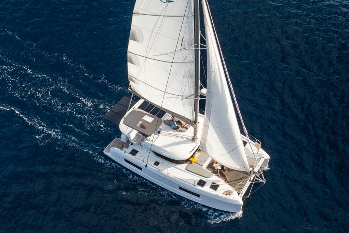 SPIEGL, a Lagoon 38 catamaran at Athens, Greece