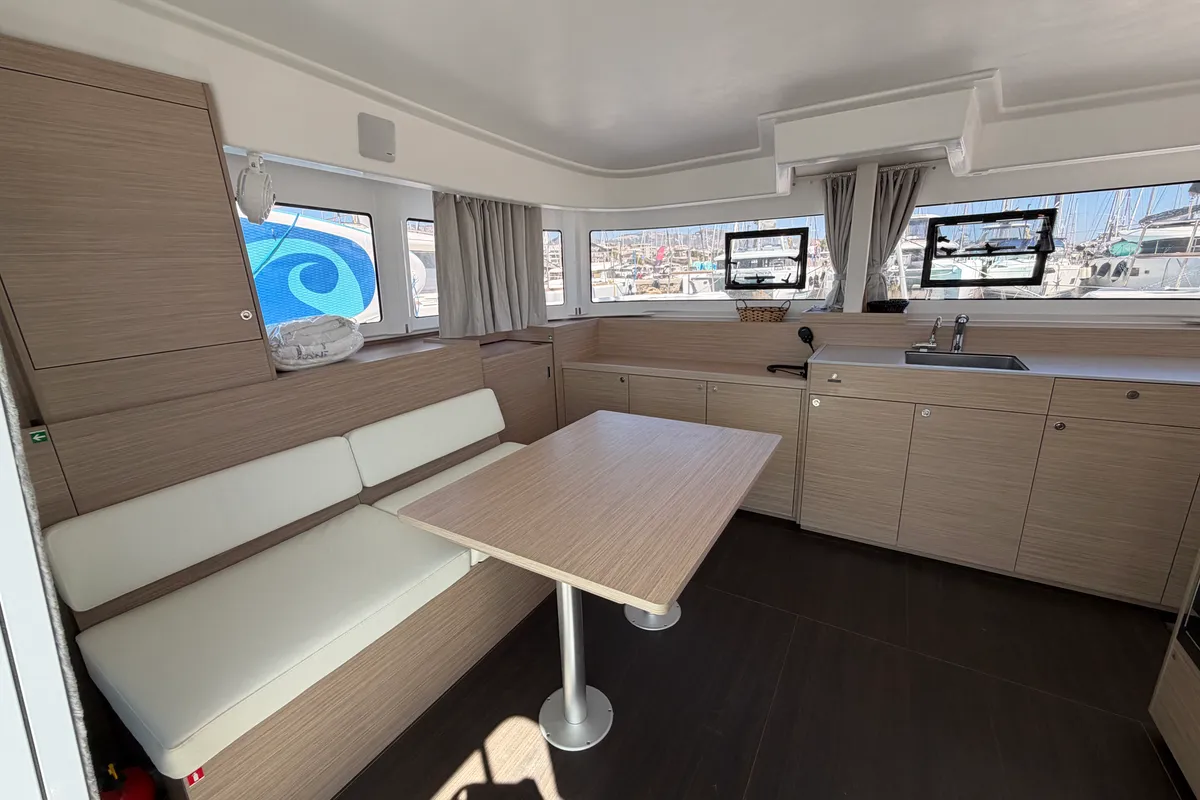 DSCHUBBA, a Lagoon 38 - 3 + 2 cab. catamaran at Athens, Greece