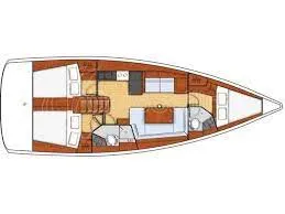 Floor plan of White Pearl, a Beneteau Oceanis 41.1 sailboat at Izola / Isola, Slovenia