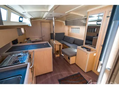 Galley of White Pearl, a Beneteau Oceanis 41.1 sailboat at Izola / Isola, Slovenia