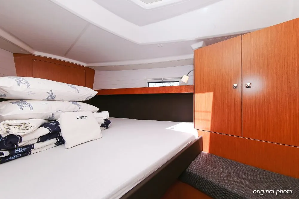 Cabin on Hang Loose, a Bavaria Cruiser 37 sailboat at Grad Trogir, Croatia