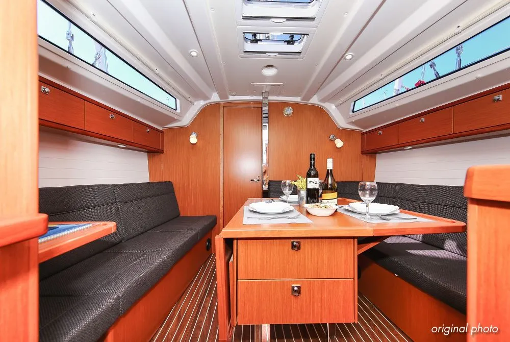 Salon of Hang Loose, a Bavaria Cruiser 37 sailboat at Grad Trogir, Croatia