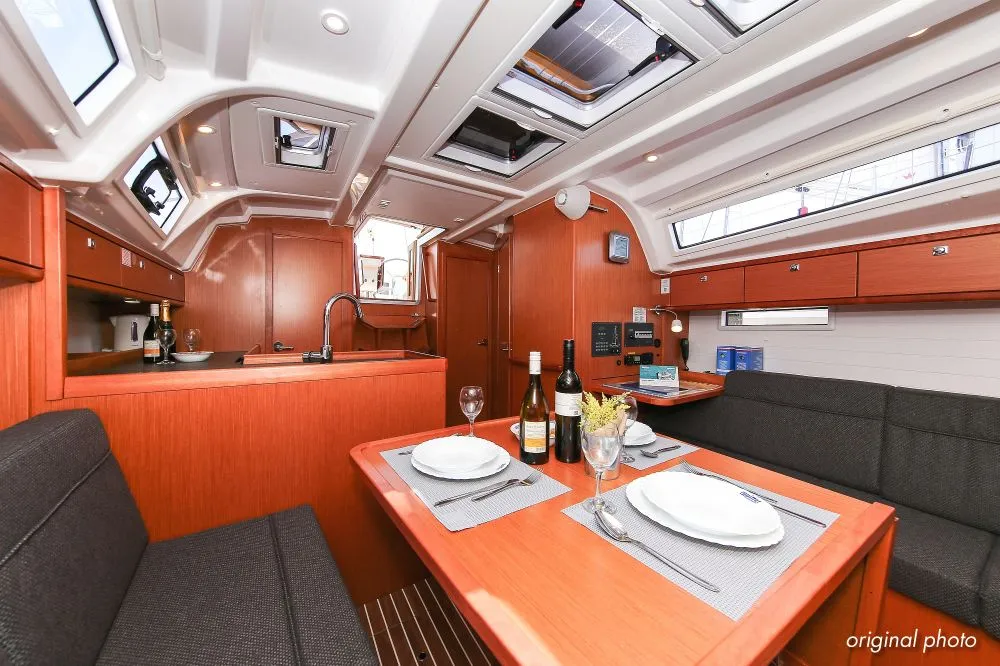 Salon of Hang Loose, a Bavaria Cruiser 37 sailboat at Grad Trogir, Croatia