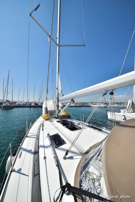 Deck of Hang Loose, a Bavaria Cruiser 37 sailboat at Grad Trogir, Croatia