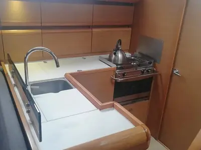 Galley of Tessie, a Jeanneau Sun Odyssey 439 sailboat at Volos Municipality, Greece