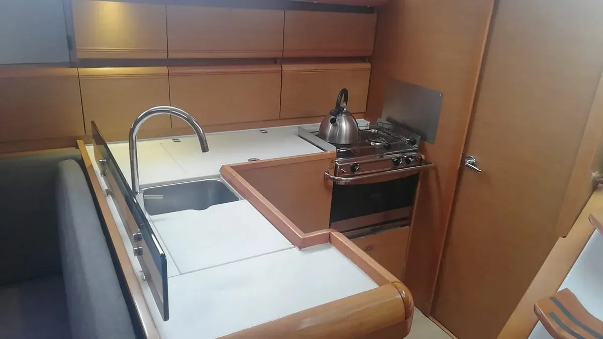 Galley of Tessie, a Jeanneau Sun Odyssey 439 sailboat at Volos Municipality, Greece