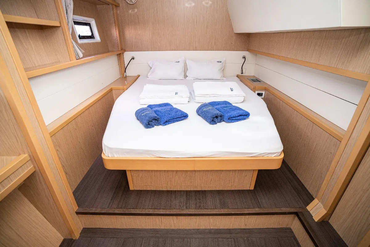 Cabin on Jessy, a Lagoon 52 F catamaran at Pirovac, Croatia