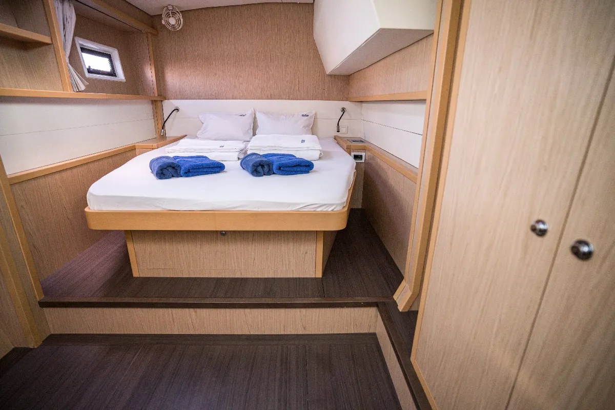 Cabin on Jessy, a Lagoon 52 F catamaran at Pirovac, Croatia