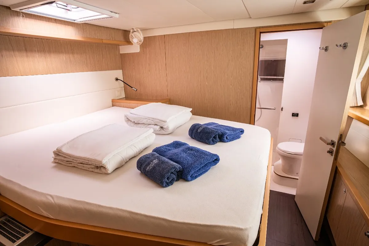 Cabin on Jessy, a Lagoon 52 F catamaran at Pirovac, Croatia