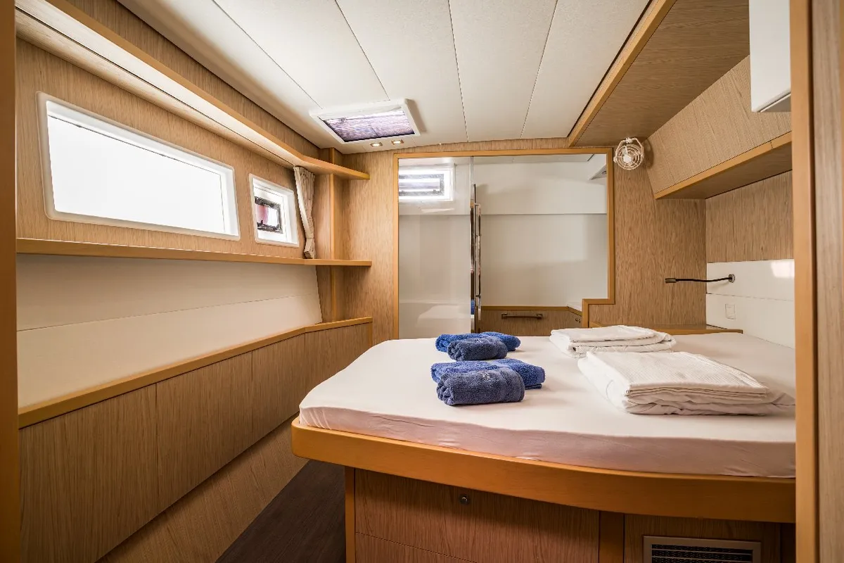 Cabin on Jessy, a Lagoon 52 F catamaran at Pirovac, Croatia