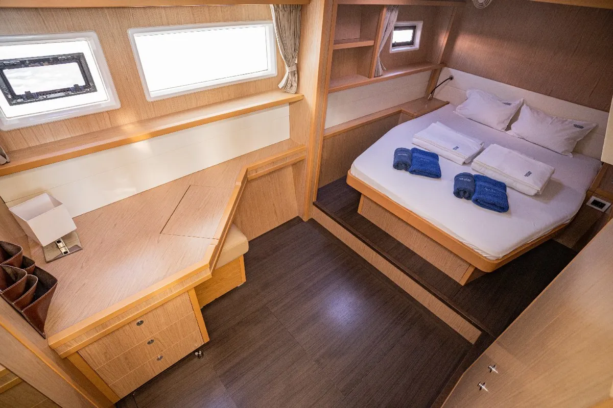 Cabin on Jessy, a Lagoon 52 F catamaran at Pirovac, Croatia