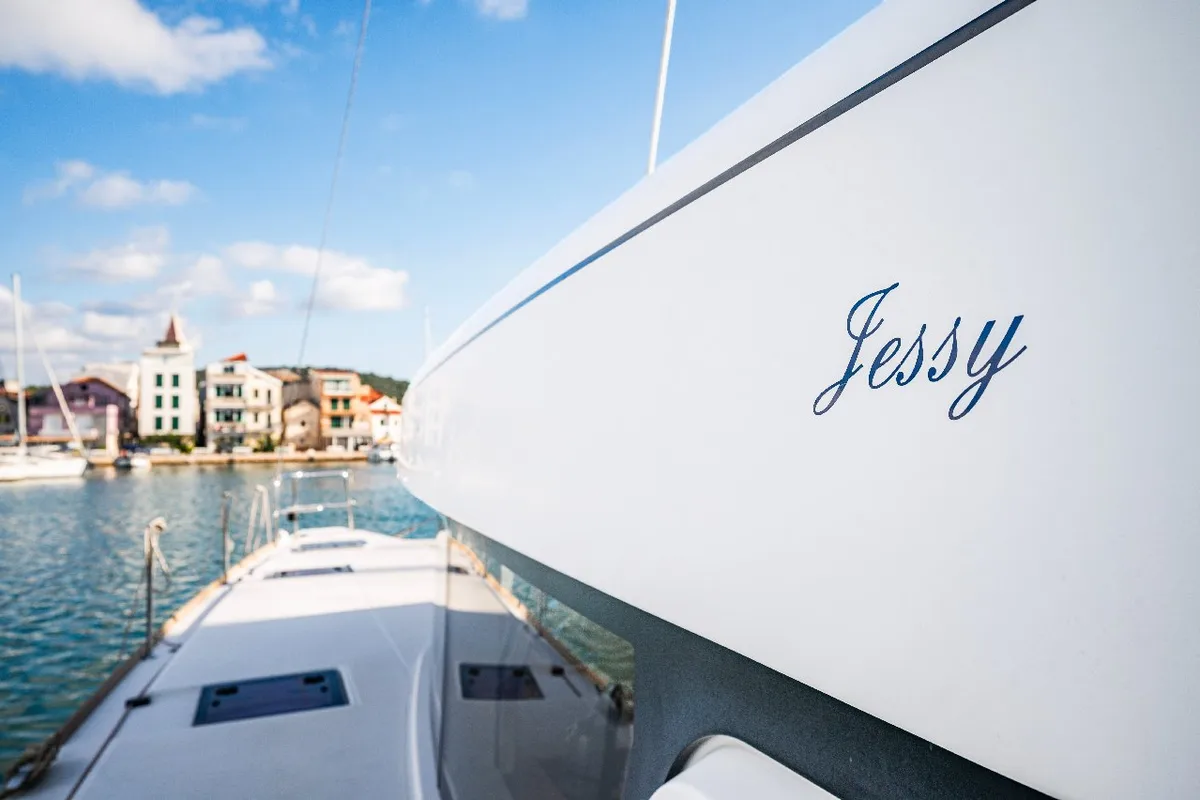 Jessy, a Lagoon 52 F catamaran at Pirovac, Croatia