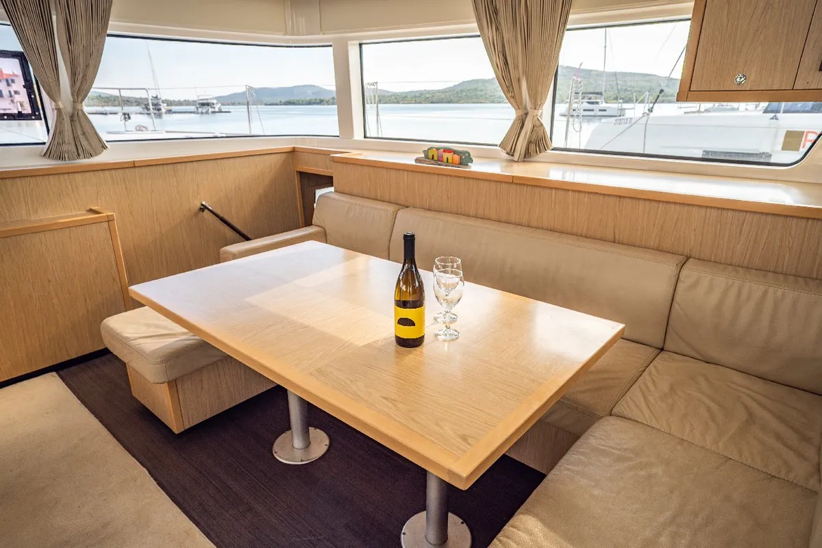 Salon of Jessy, a Lagoon 52 F catamaran at Pirovac, Croatia