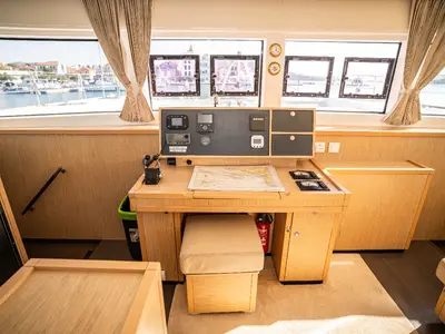 Salon of Jessy, a Lagoon 52 F catamaran at Pirovac, Croatia