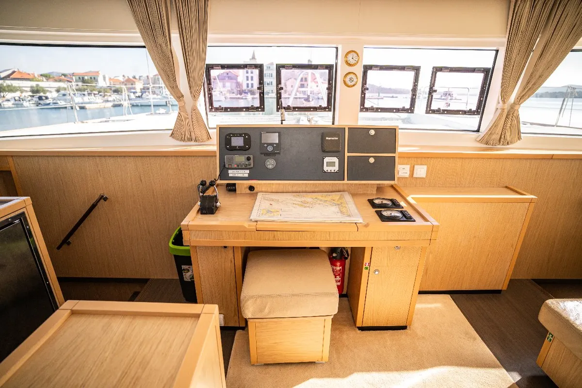 Salon of Jessy, a Lagoon 52 F catamaran at Pirovac, Croatia