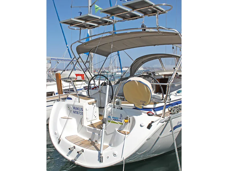 Exterior view of Iraklis, a Bavaria 42 Cruiser sailboat at Lavreotiki Municipal Unit, Greece