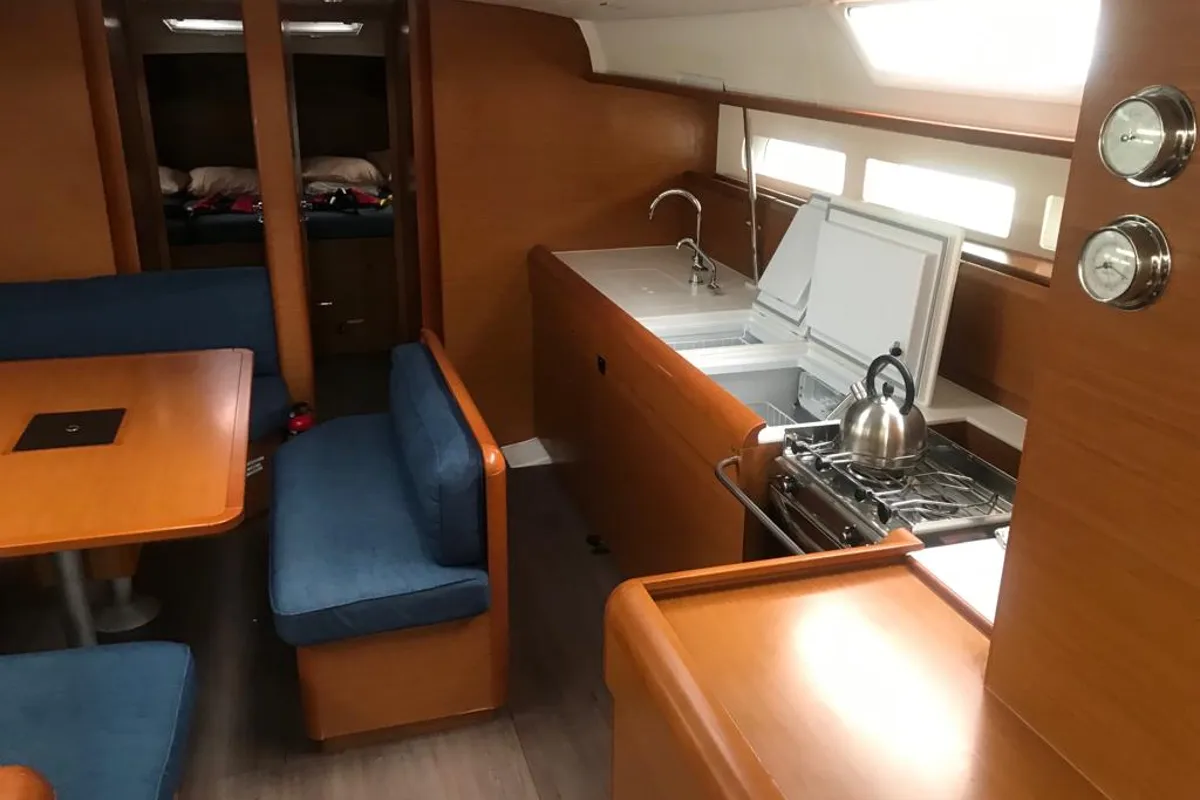 Alboran Jerez (Radazul), a Jeanneau Sun Odyssey 519 sailboat at El Rosario, Spain