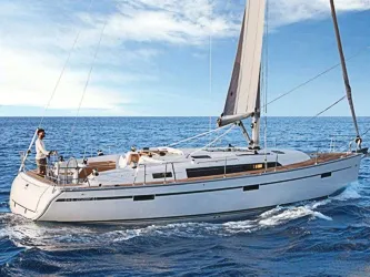 Exterior view of Ten, a Bavaria Cruiser 41 sailboat at Fisksätra, Sweden