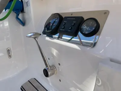 Cockpit of Ten, a Bavaria Cruiser 41 sailboat at Fisksätra, Sweden