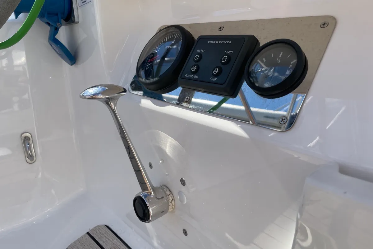 Cockpit of Ten, a Bavaria Cruiser 41 sailboat at Fisksätra, Sweden