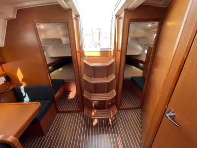 Cabin on Ten, a Bavaria Cruiser 41 sailboat at Fisksätra, Sweden