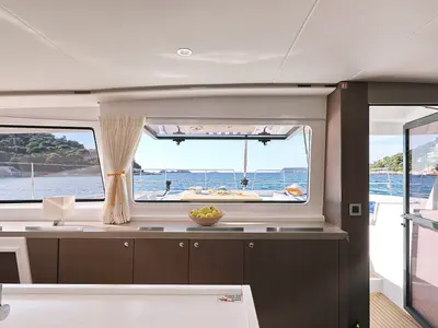 Galley of EQ Horizon, a Bali 5.4 catamaran at Dubrovnik, Croatia