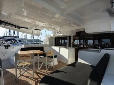 Deck of Carruba - Comfort Line, a Lagoon 46 catamaran at Tonnarella, Italy