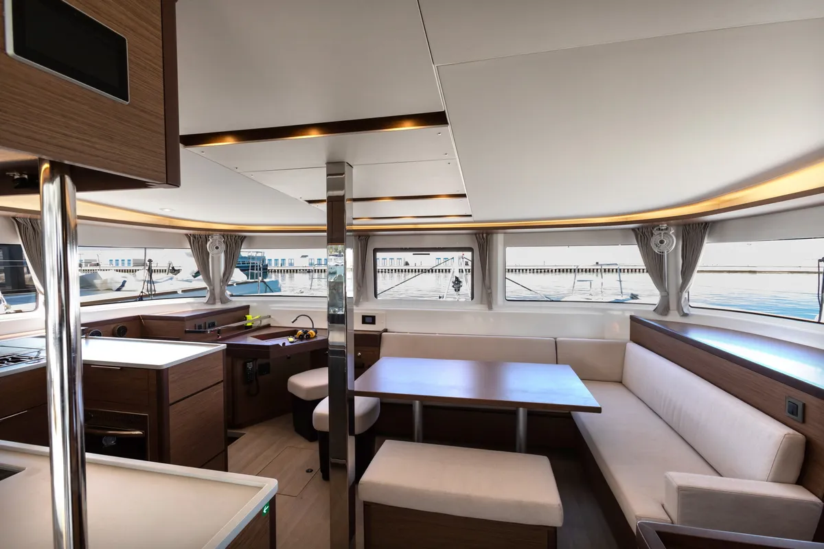 Salon of Carruba - Comfort Line, a Lagoon 46 catamaran at Tonnarella, Italy