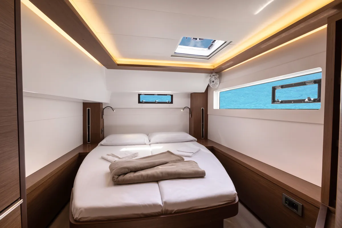 Cabin on Carruba - Comfort Line, a Lagoon 46 catamaran at Tonnarella, Italy
