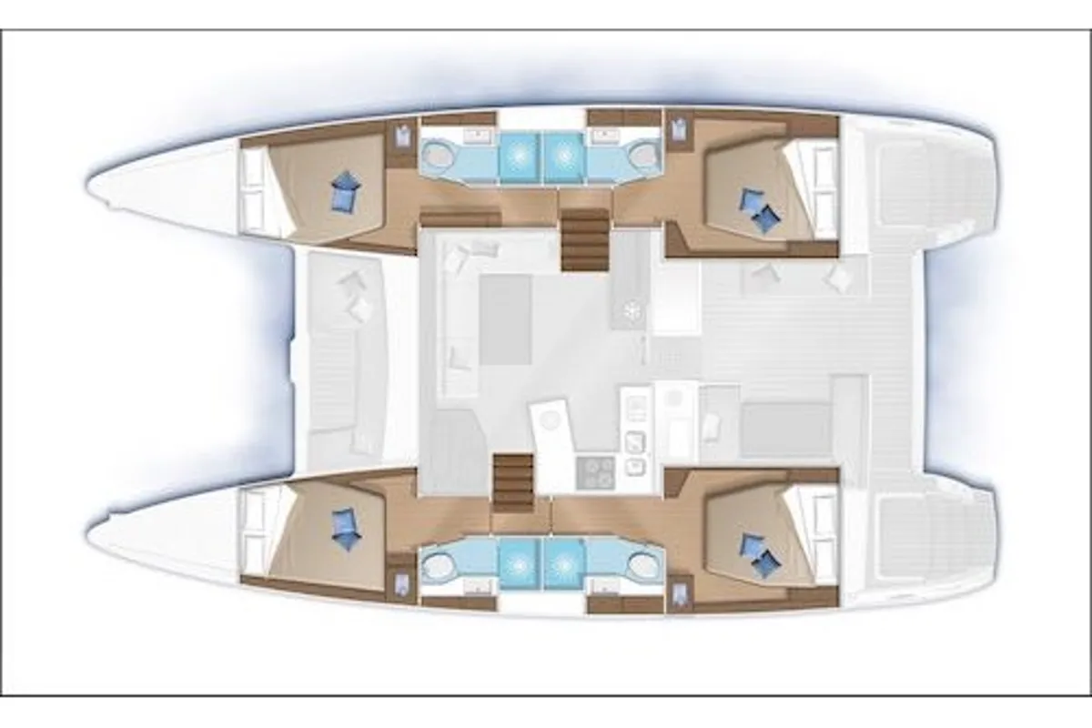 Floor plan of Lupin, a Lagoon 450 catamaran at Marseille, France