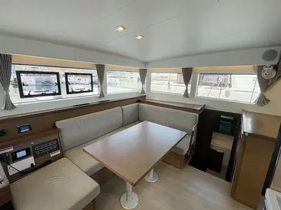 Salon of Maramor, a Lagoon 40 catamaran at Parham Town, British Virgin Islands